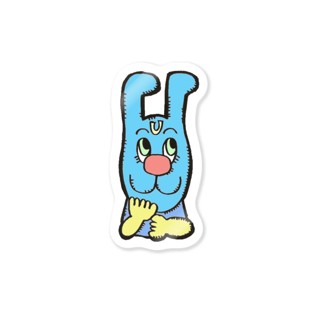 ガトーショコラ評論家のSUZURIのブルーうさぎ Sticker