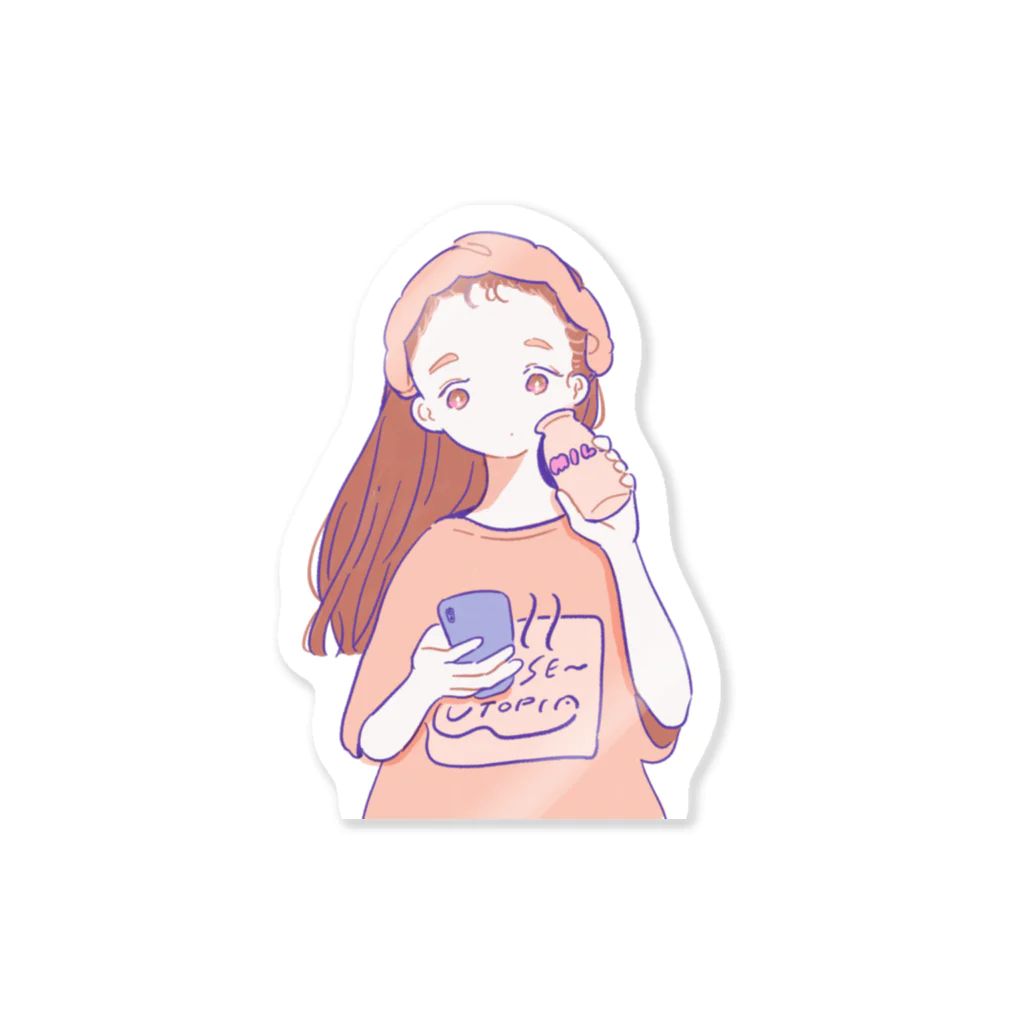 りももんがの湯上がりMILK Sticker