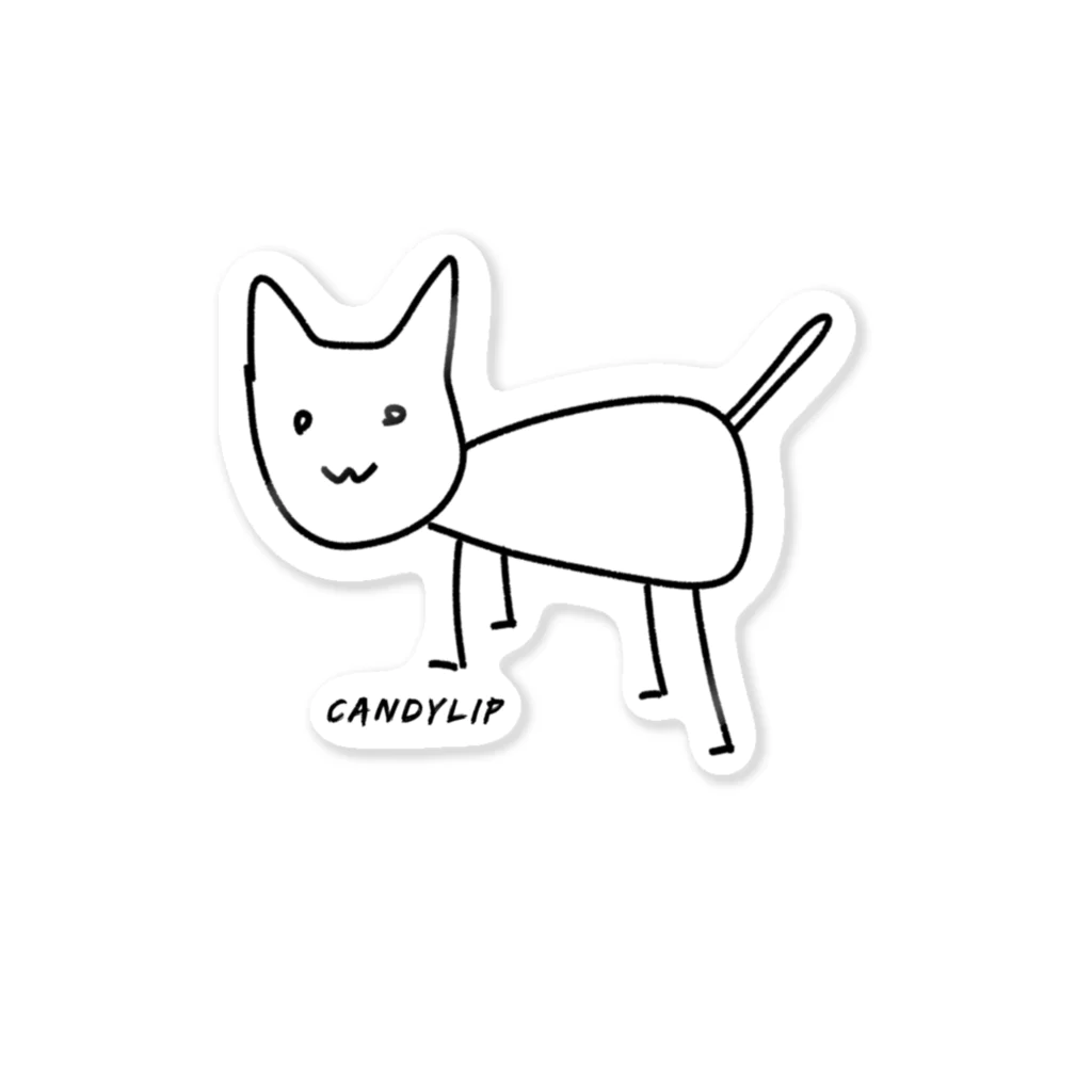ナオ / CandyLip店のシュールな猫 Sticker