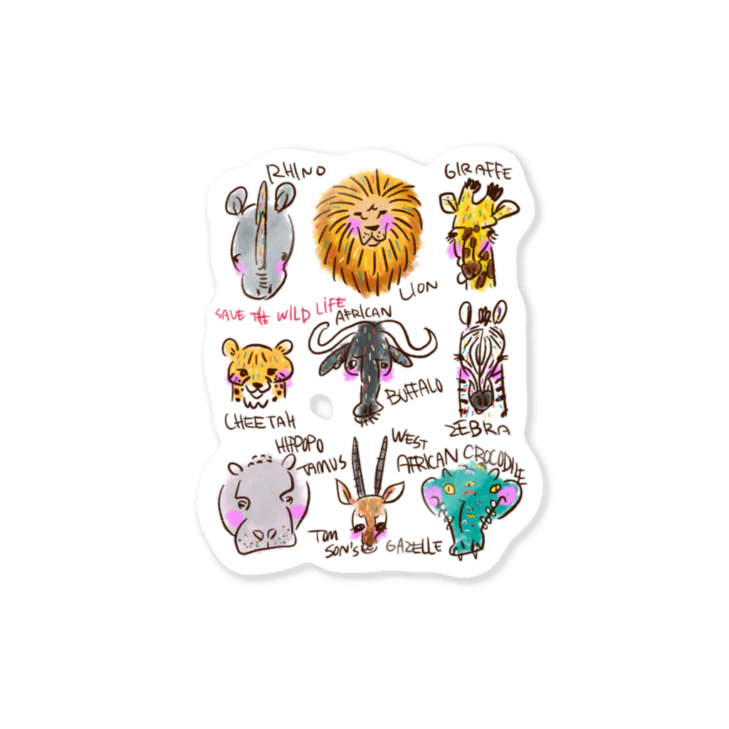 サタケ商店🐅🍛のSave the wild life(100円寄付) Sticker
