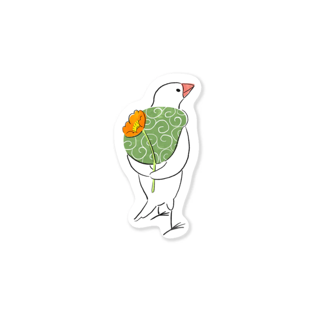 ふろしき文鳥のお店のポピー Sticker