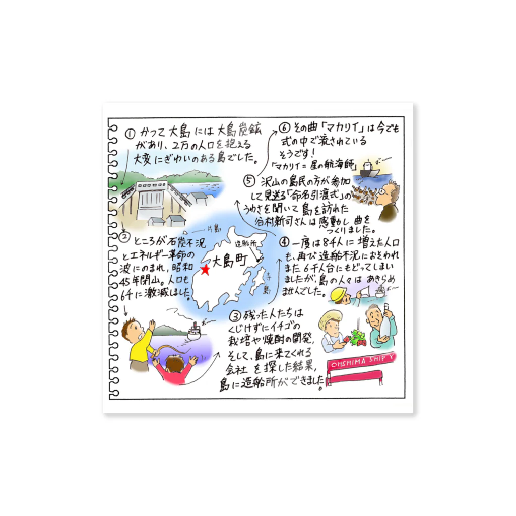 江島　達也の僕の子ども絵日記　～　長崎の四季 Sticker