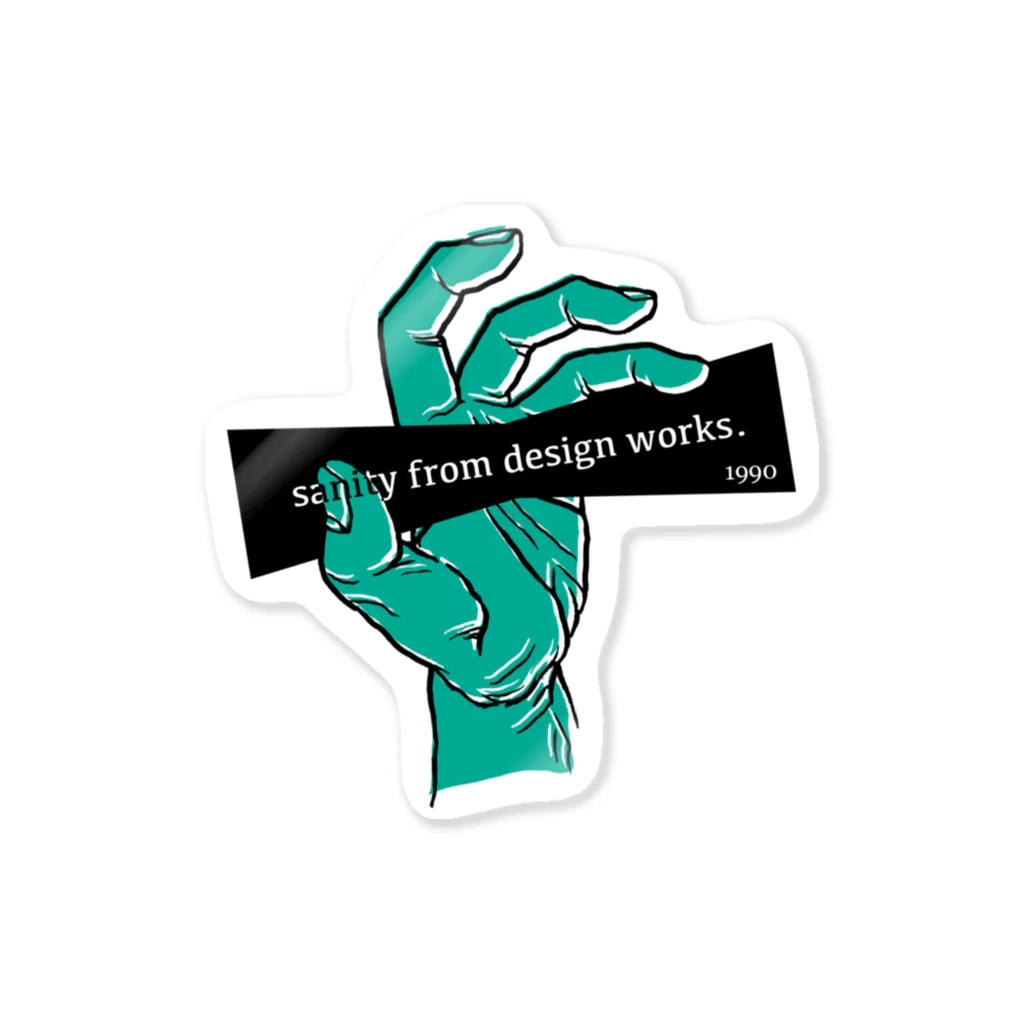 sanity from design works.のsanity from hand logo Sticker