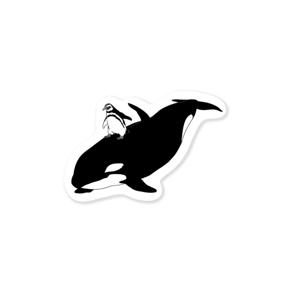 ナイロドノのシャチ乗りペンギン Sticker