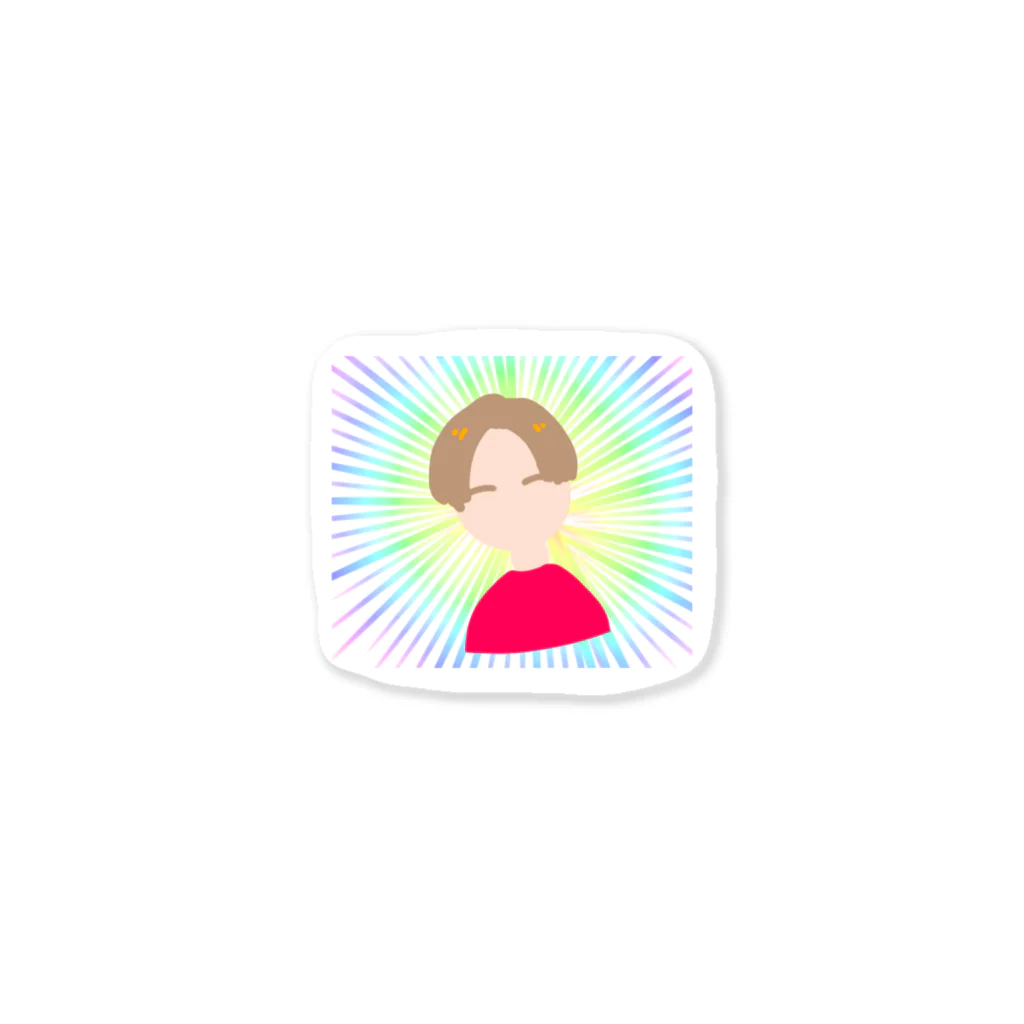 emononのはじけとぶ笑顔の真ん中分けくん Sticker