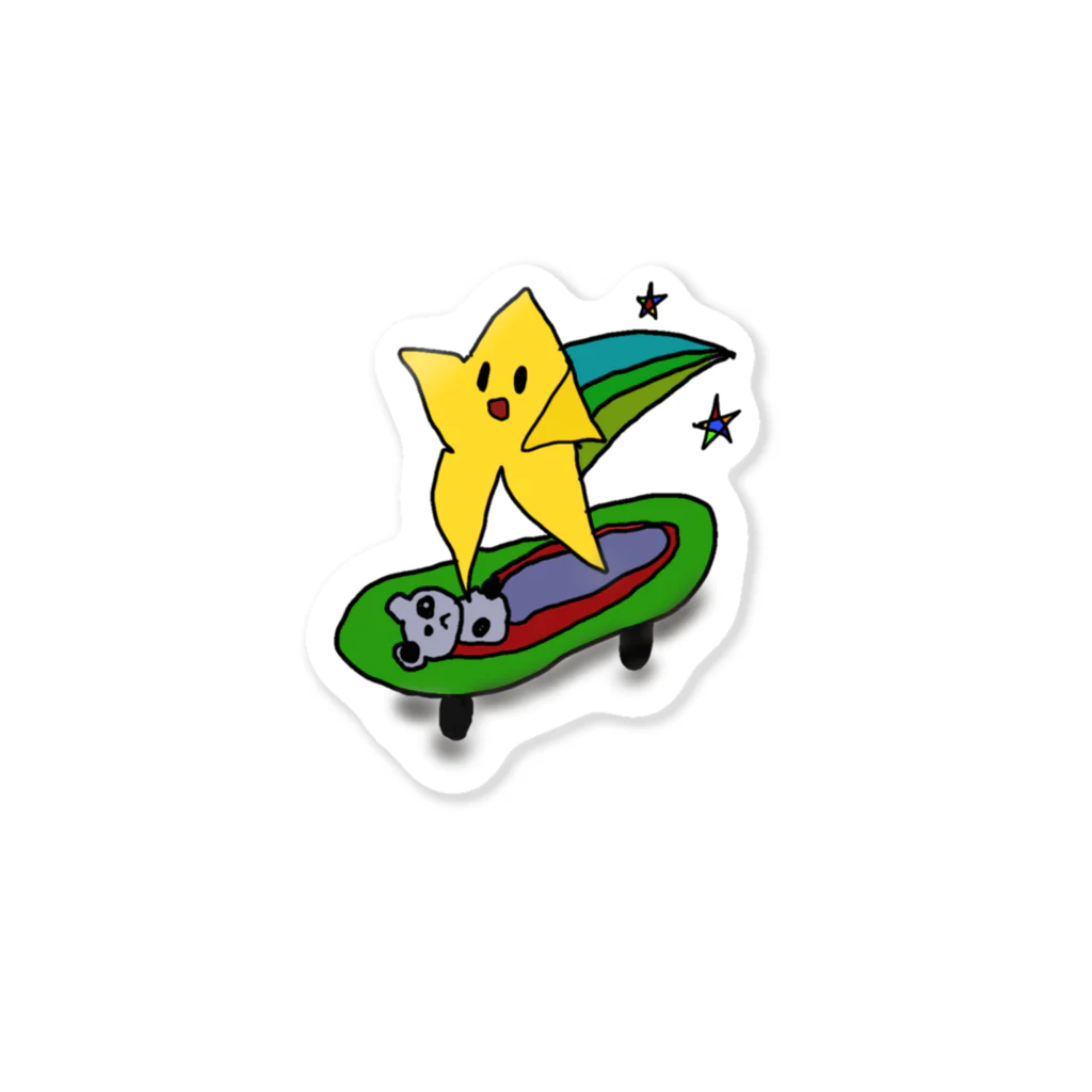 SK8starの初心者スケーター星くんTシャツ Sticker