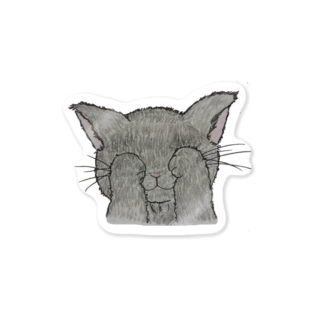 猫のみみに真珠のてれにゃんこ Sticker