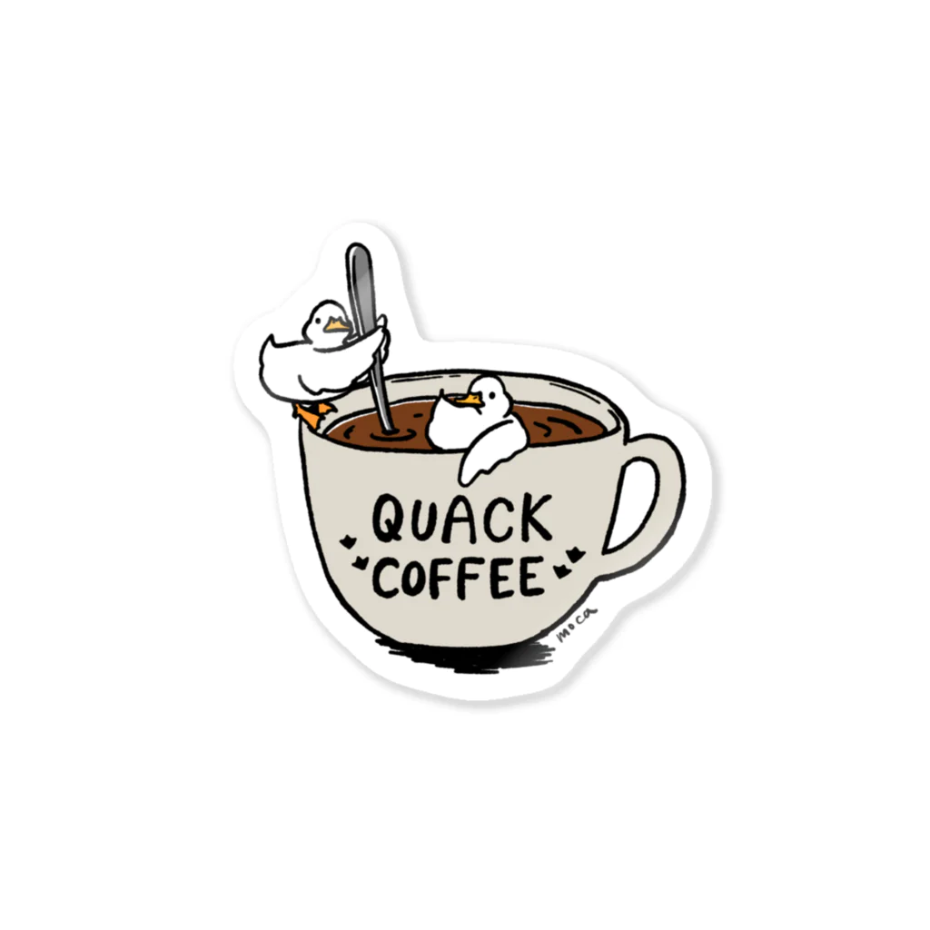 mocaのもちもちアヒルQUACK COFFEE Sticker