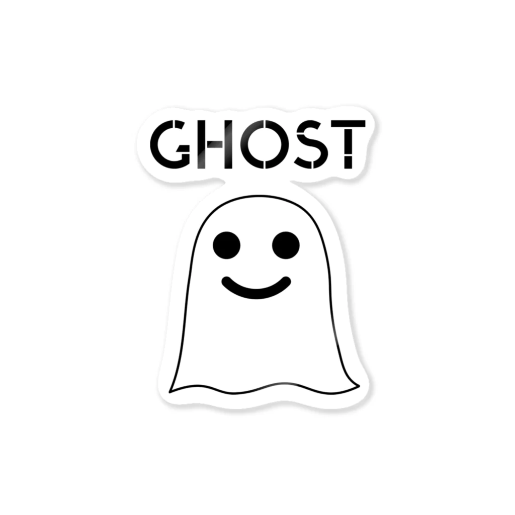 GHOST と TOSHIMASA IWAI の Goods ShopのGHOST IN THE SHEET (Black Line) Sticker