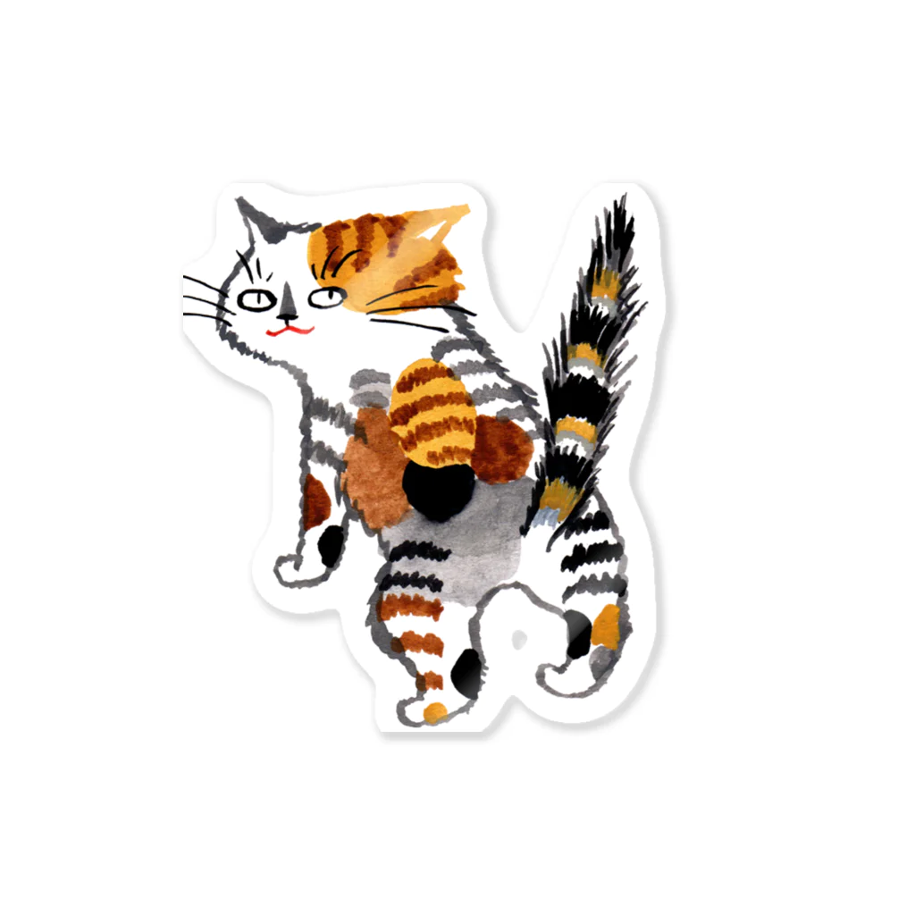 マイマイタケの無敵な微笑み猫 Sticker