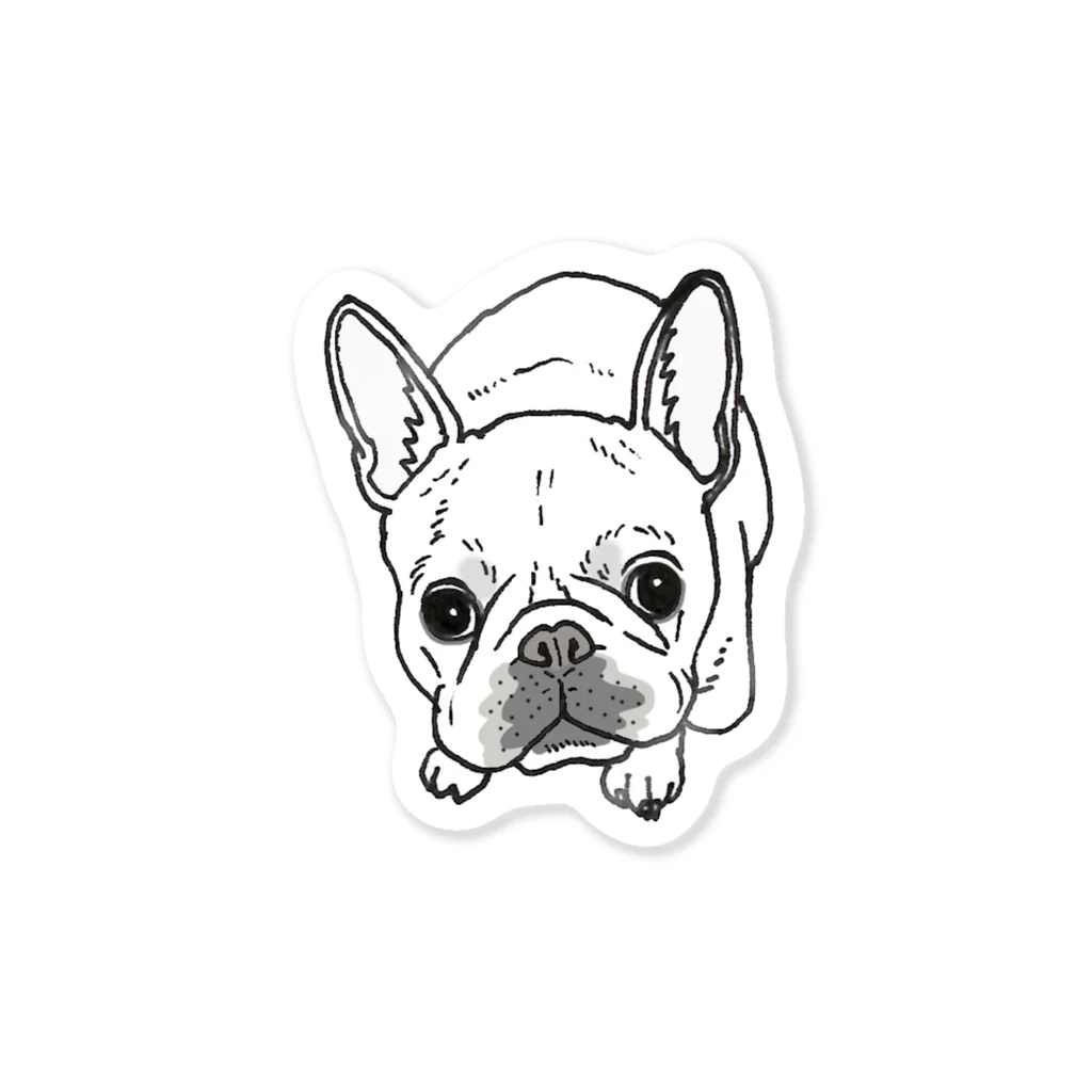 OGNdesignの犬　フレンチブル　NO.4 Sticker