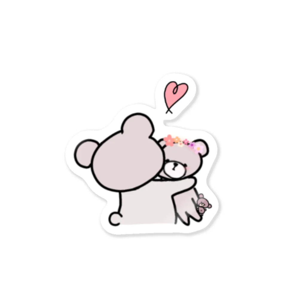 もにのもののhugging teddy bear Sticker