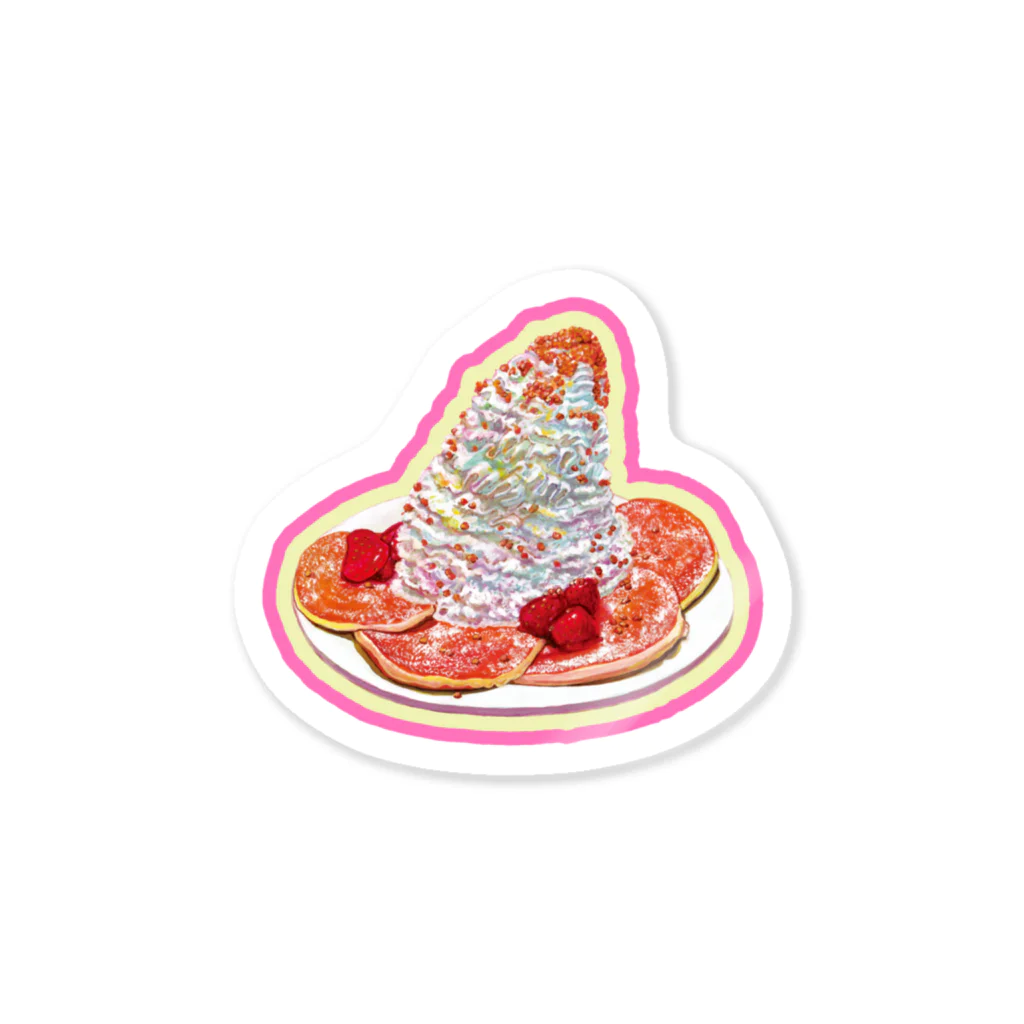 油絵描きの小物売り場の苺のパンケーキ Sticker