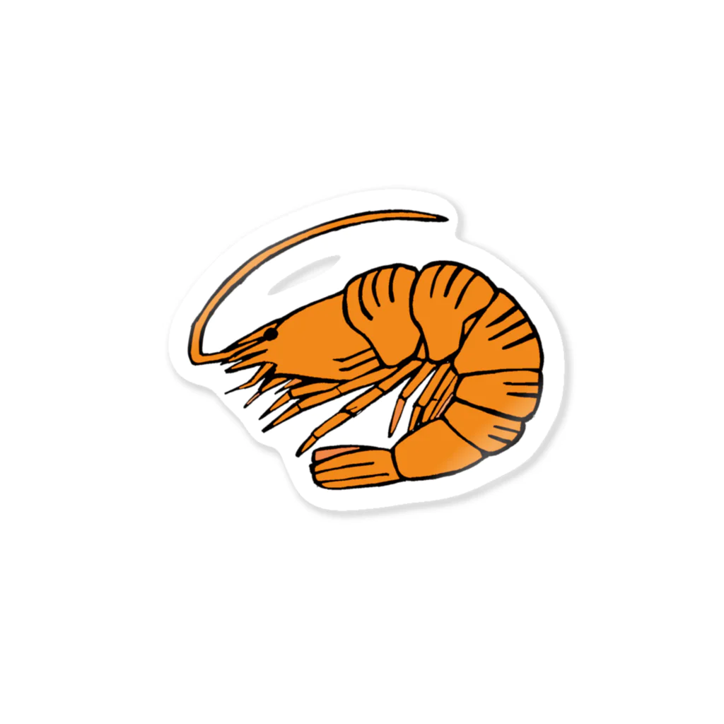 OGNdesignの海老　エビ　shrimp　NO.36 Sticker