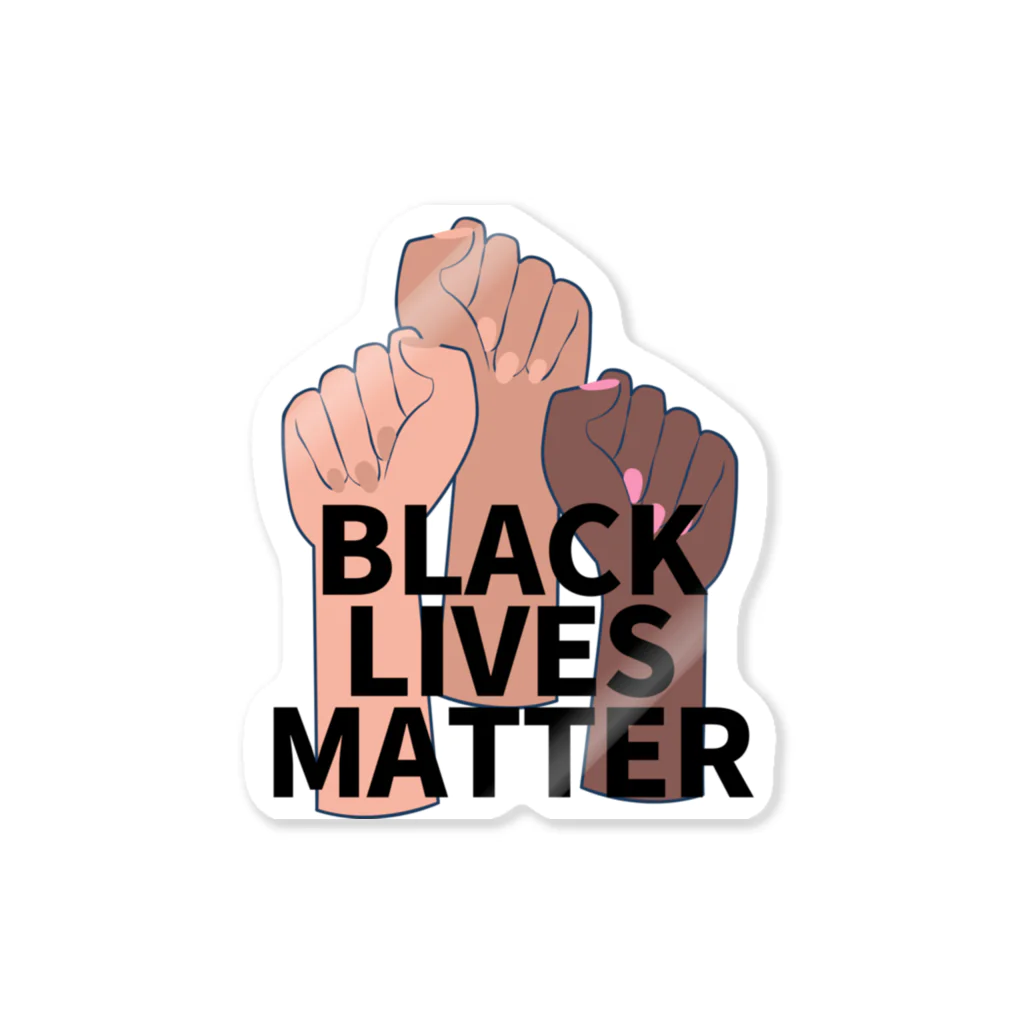 RIRI_designのBLACK LIVES MATTER（ブラック・ライブス・マター）拳 ステッカー