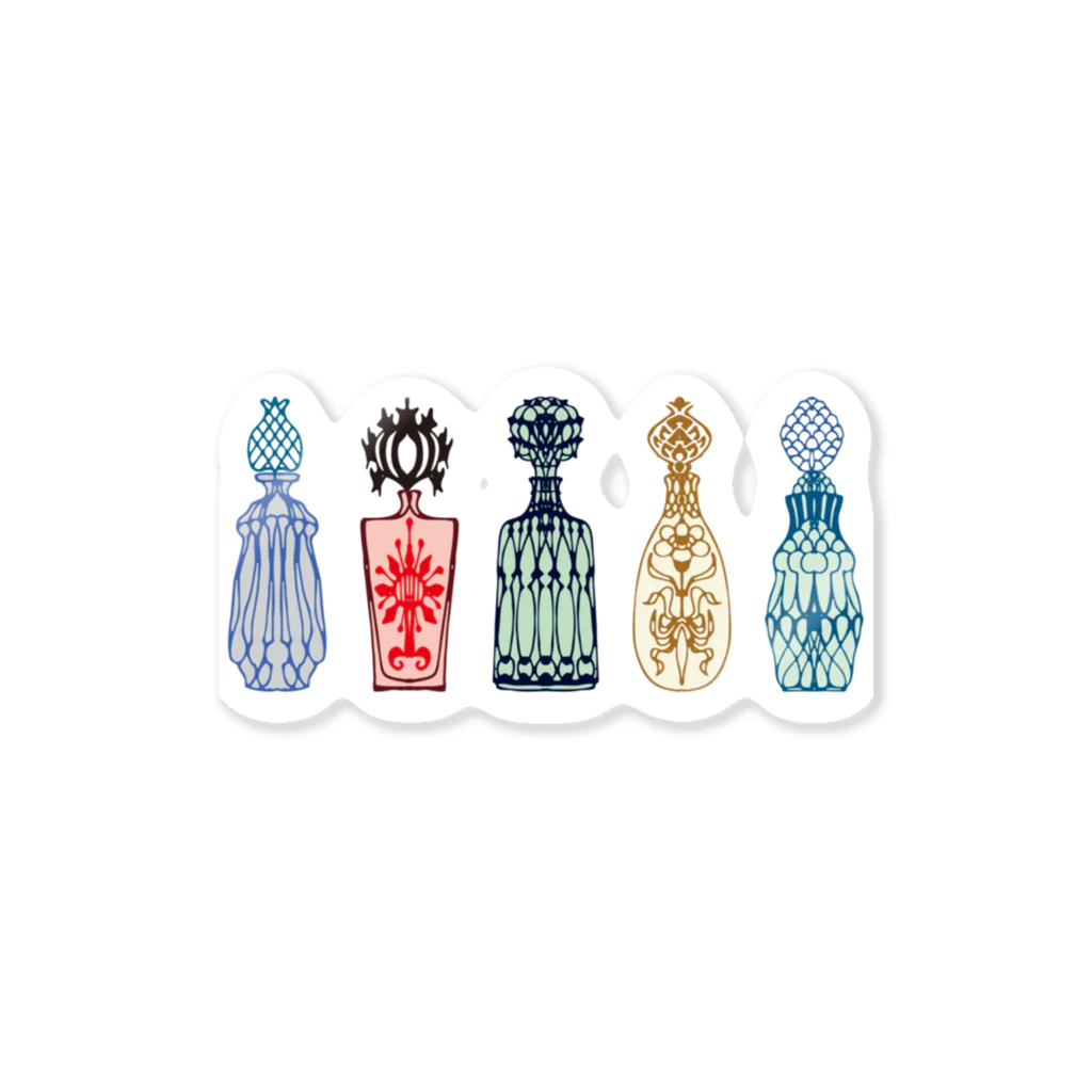 Fumiaki_Tadaの5本の香水瓶 ステッカー