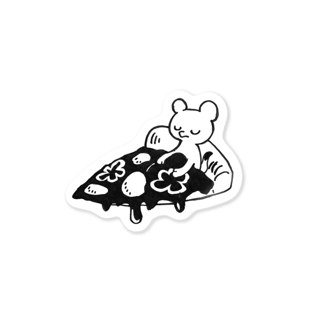 くずりのpizza bedオコジョ Sticker