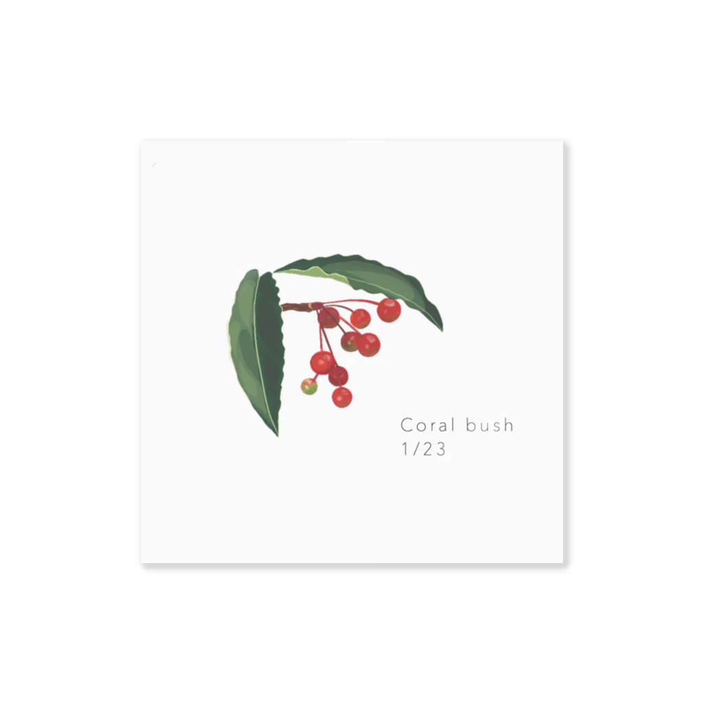 -guppyの1/23 誕生花【 Coral  bush 】 Sticker