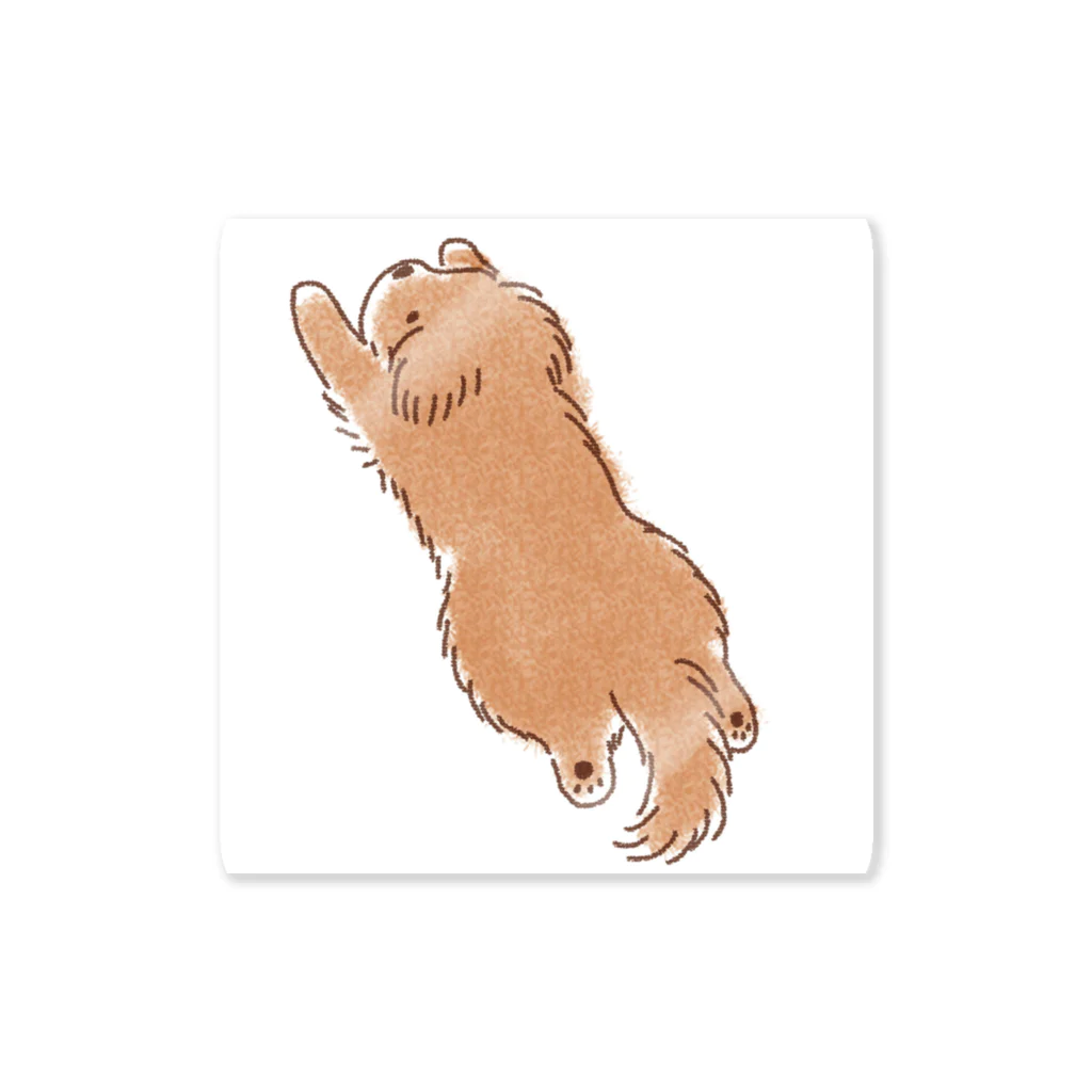 こぐま犬てんすけグッズショップのこぐま犬スーパーマンのポーズ Sticker