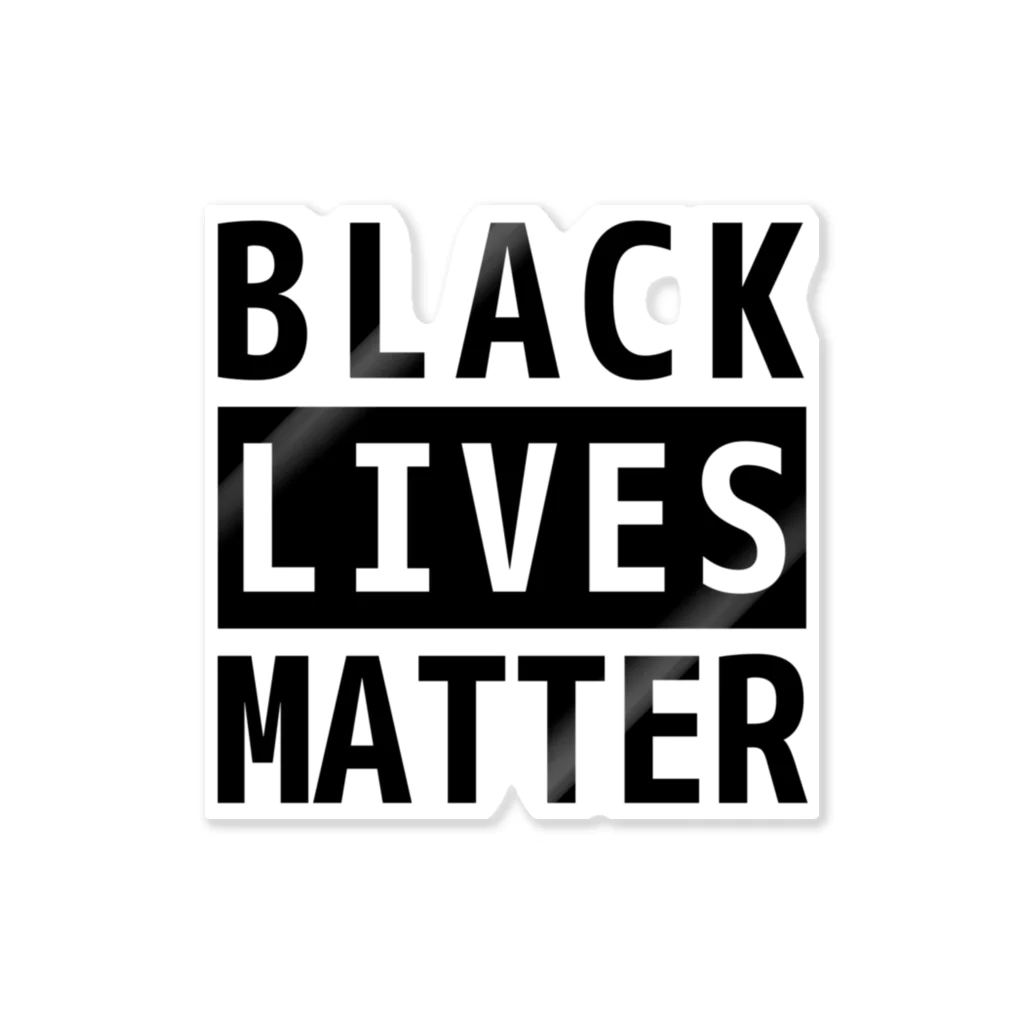 RIRI_designのBLACK LIVES MATTER（ブラック・ライブス・マター）ブロック黒 Sticker