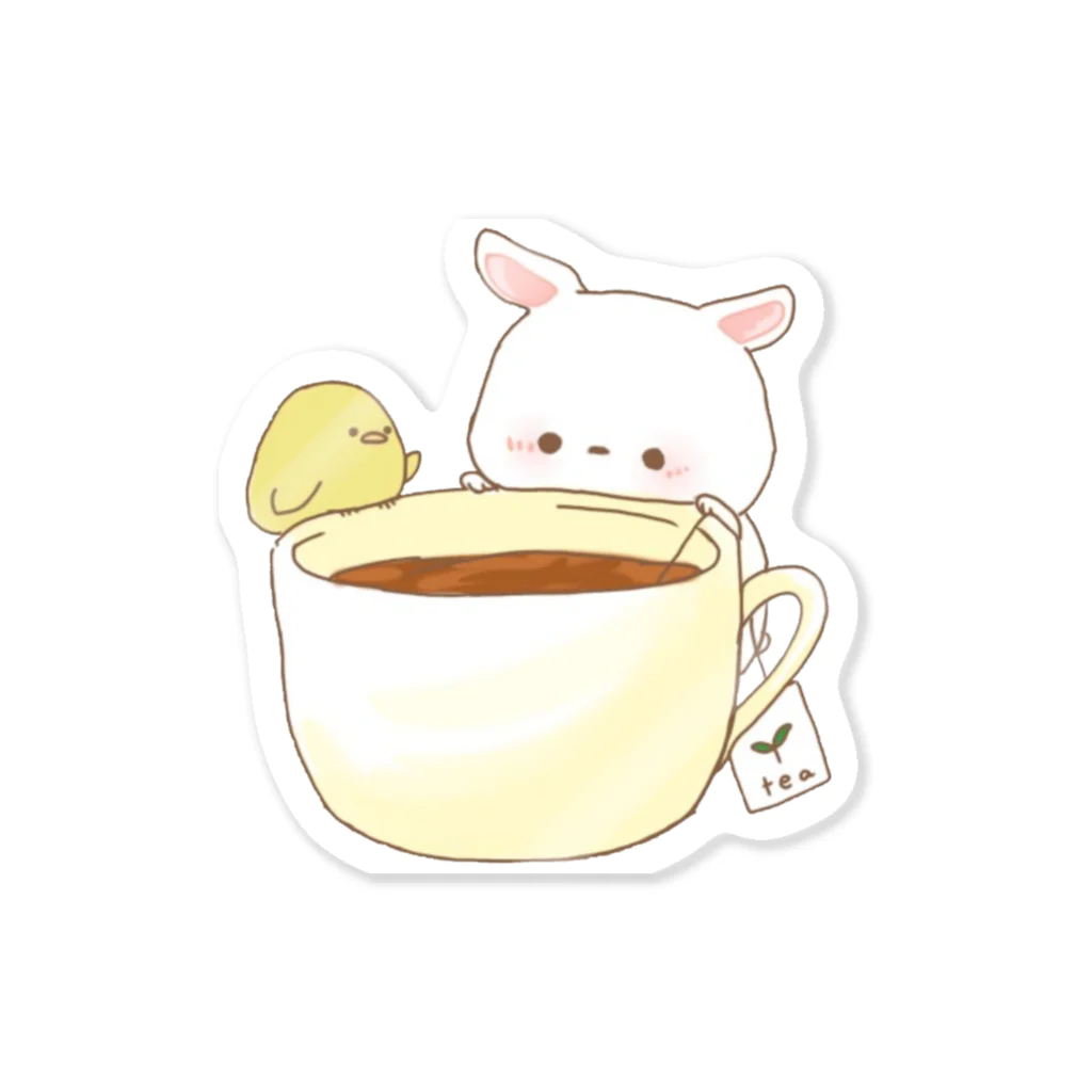 Ms.お茶会のお茶で一息ウサギさん Sticker