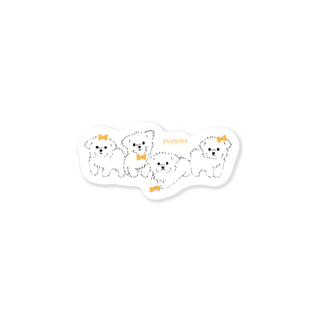 suzumaruのリボンをつけた子犬たち Sticker