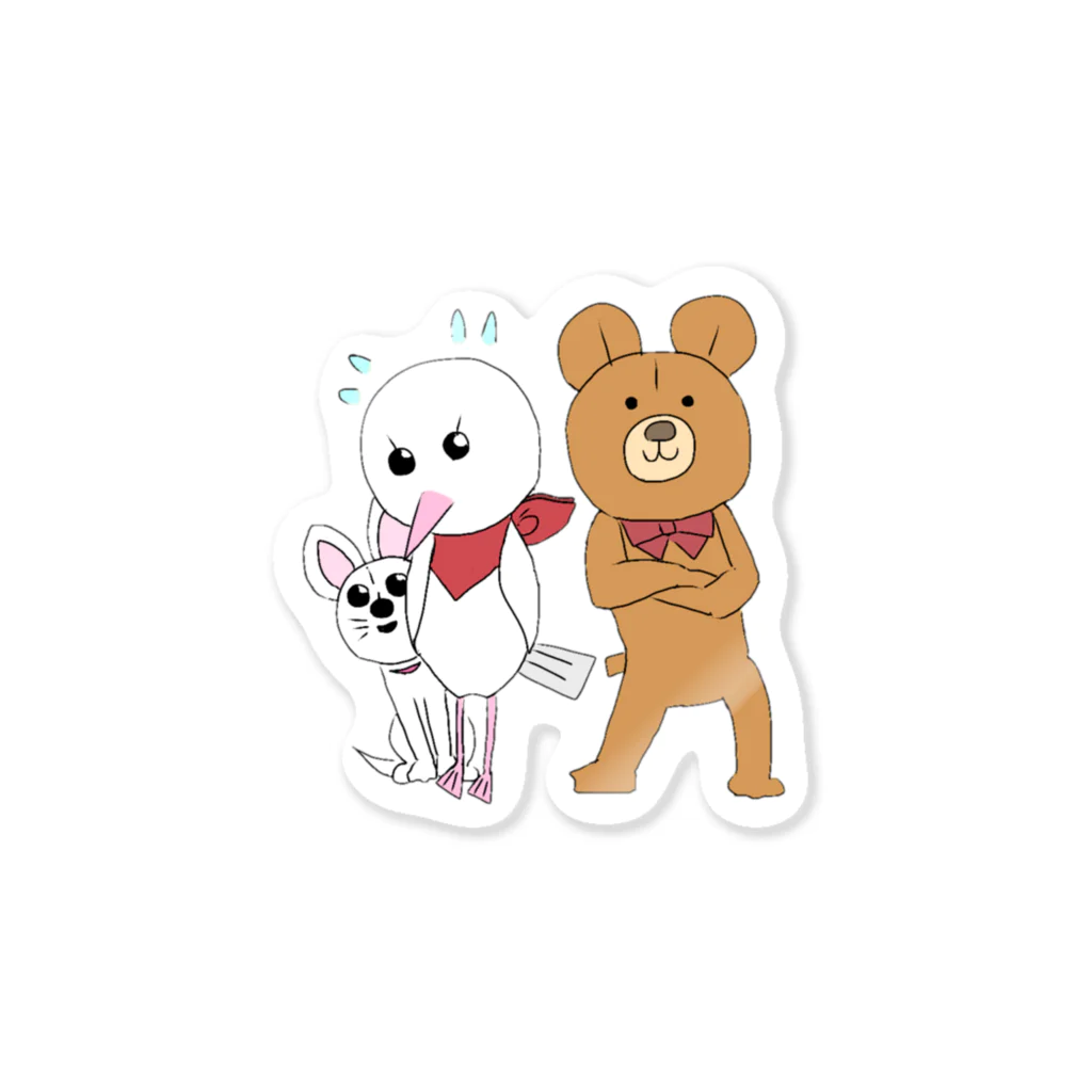 kabathiの熊鳥犬-Btype Sticker