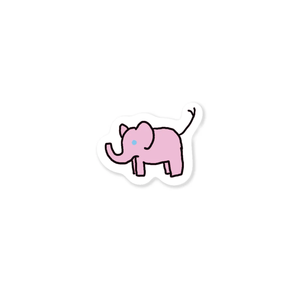 哲学者の脳みそのあやしげピンクの象さん 스티커