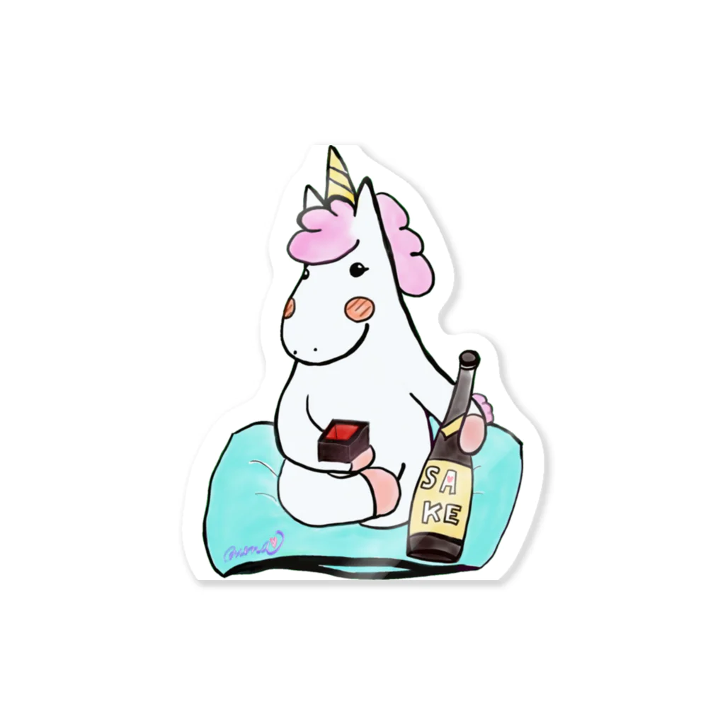 天使のやすらぎのほろ酔いこんこん Sticker