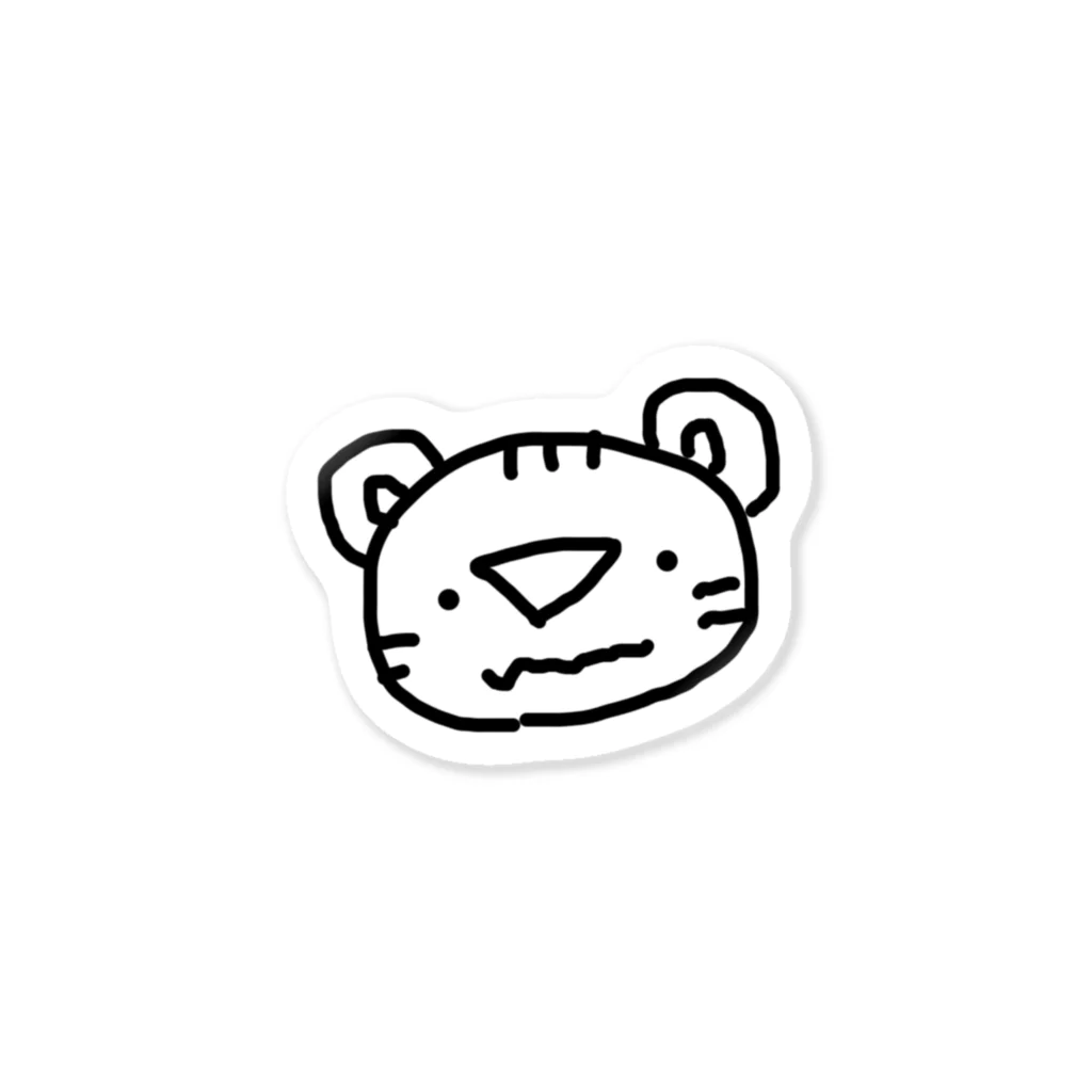 ぎざぎざのウチのほわいとたいがー Sticker