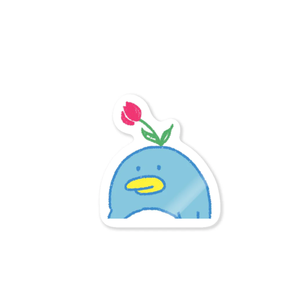 hatarakitakunaiの花ぺんぎん Sticker