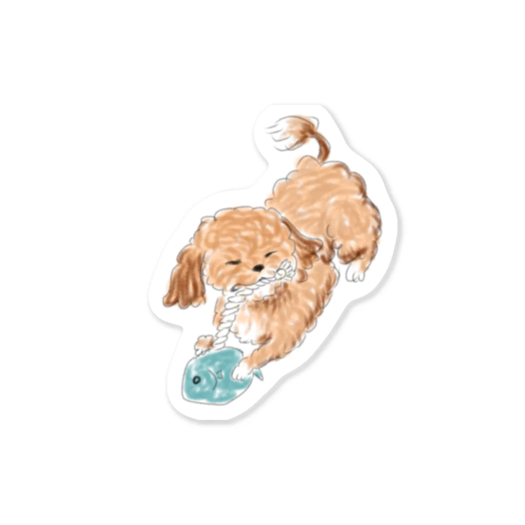 ゆるいイラストのおみせ。のミックス犬 Sticker