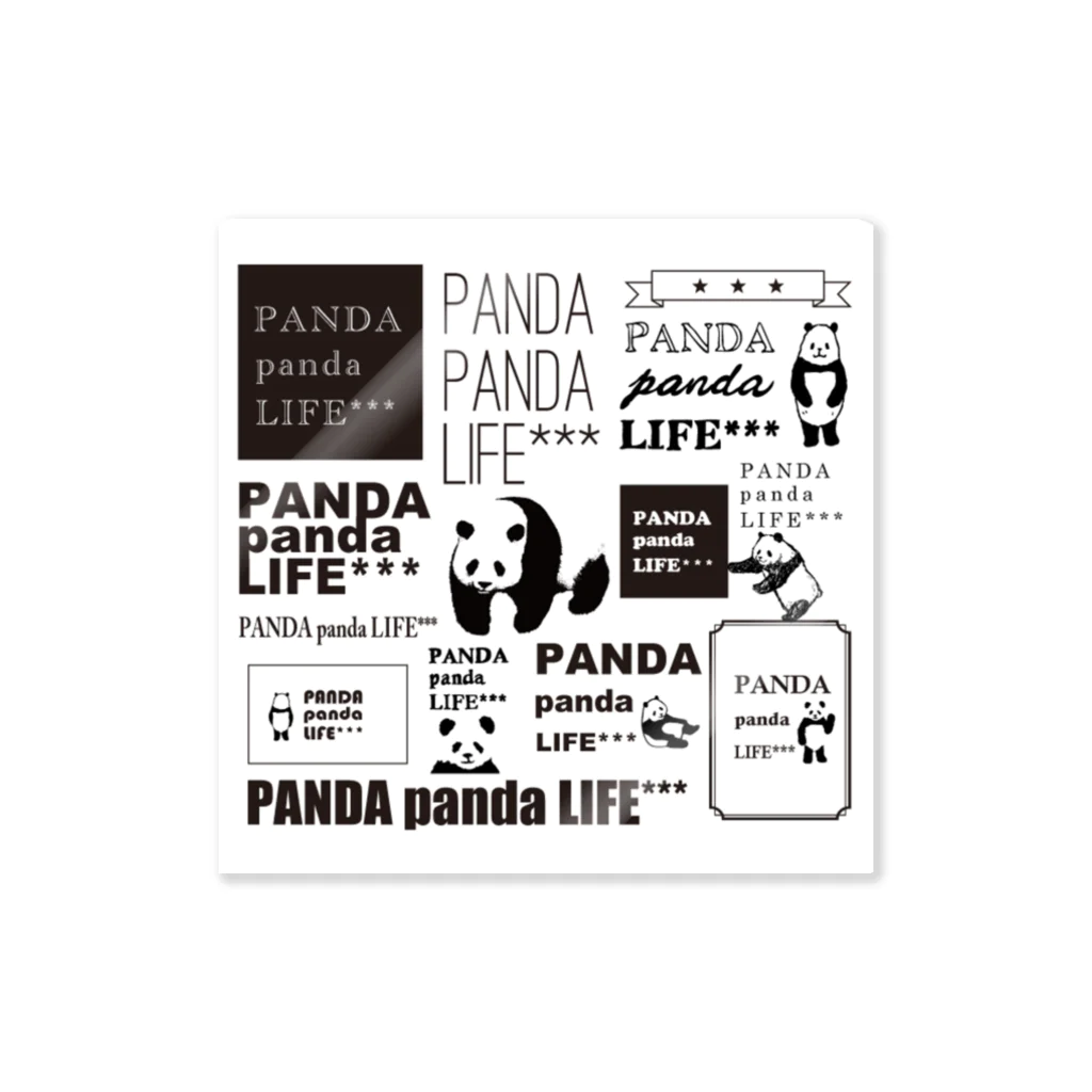 PANDA panda LIFE***のロゴロゴ　パンダ Sticker