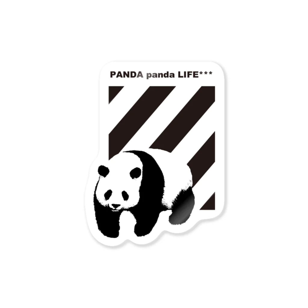 PANDA panda LIFE***の飛び出すパンダ　ストライプ Sticker