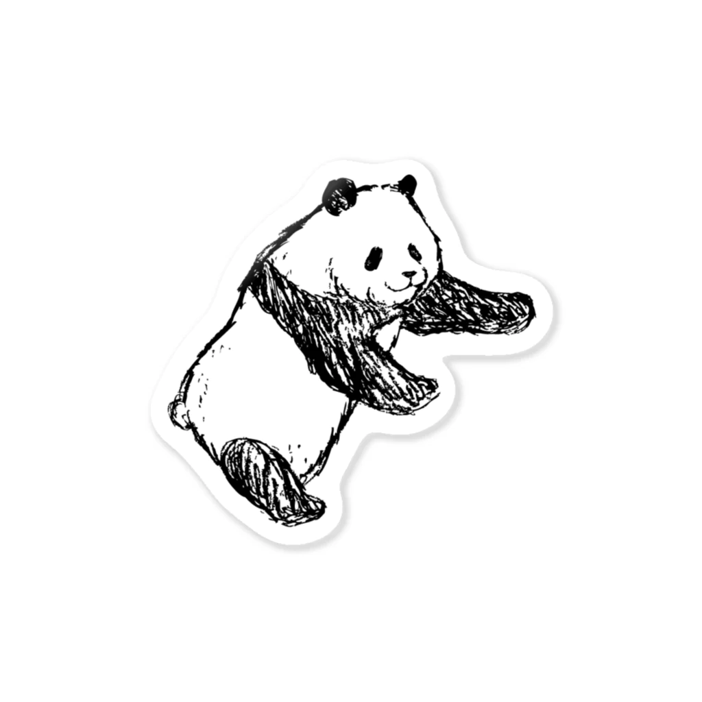 PANDA panda LIFE***の双子パンダ　左側 ステッカー