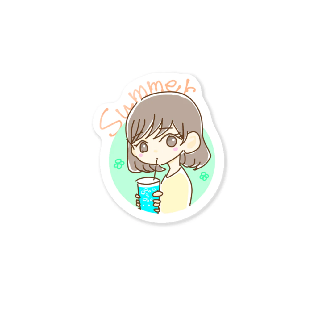 ゆるいイラストのおみせ。の女の子 Sticker
