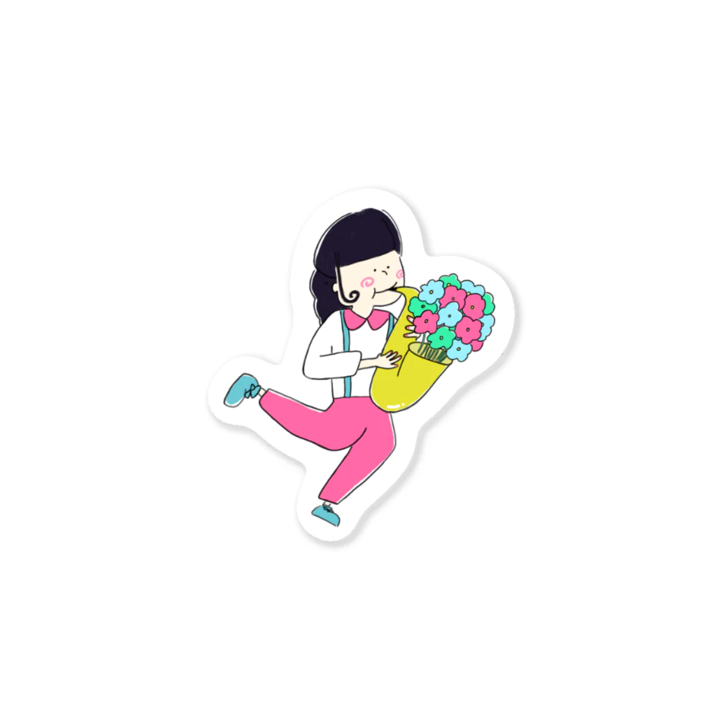 あいこシャキーンのSAXをふく女子 Sticker