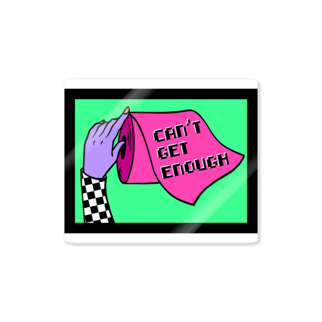 Mieko_KawasakiのCAN'T GET ENOUGH / GREEN トイレットペーパー　 Sticker