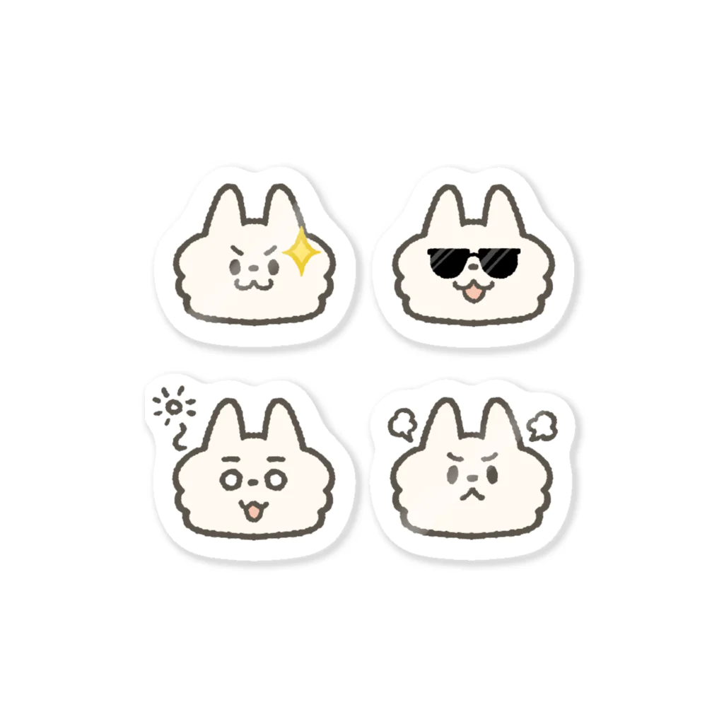 roco_xyzのえもじのしろわんこ② Sticker