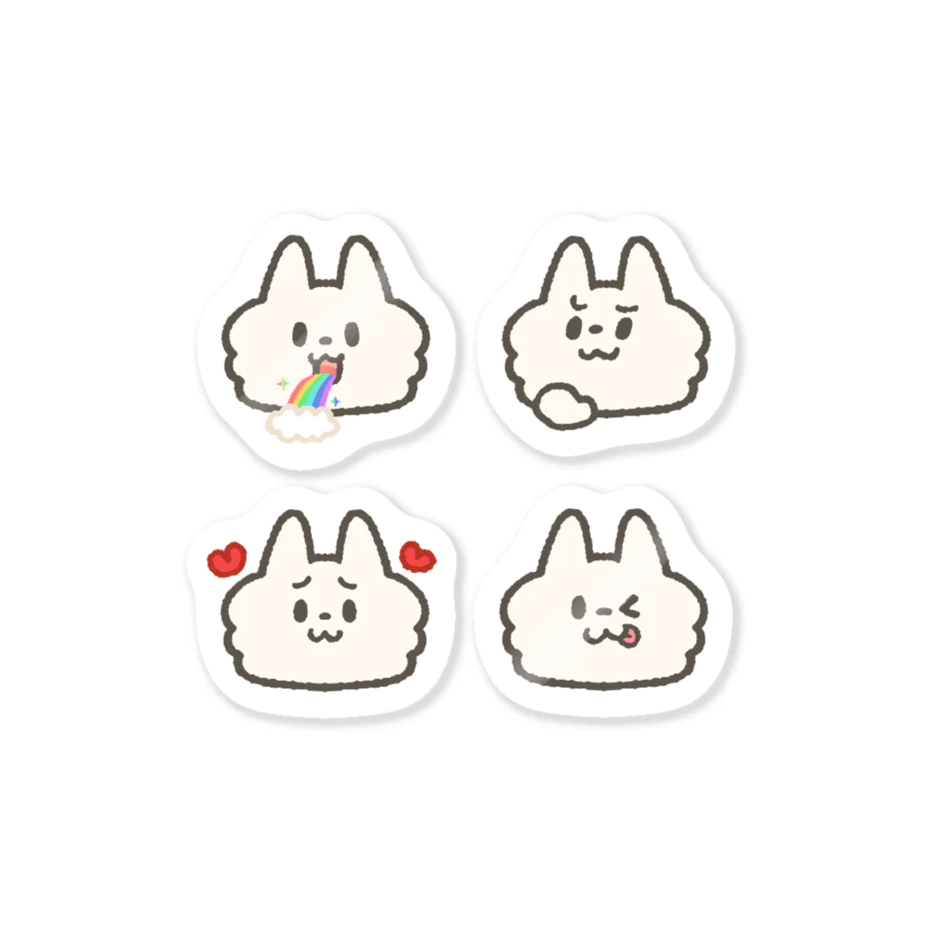 roco_xyzのえもじのしろわんこ③ Sticker