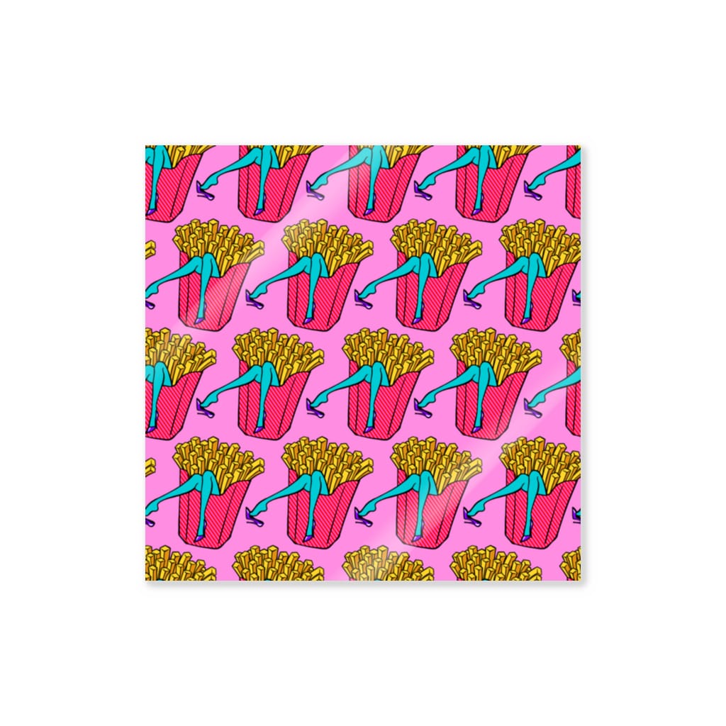 Mieko_Kawasakiの誘惑のフライドポテト🍟　ピンクAO / FRENCH FRIES GULTY PLEASURE Sticker