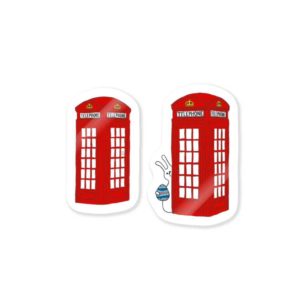 らぴの堂のロンドン電話ボックスとうさぴー。 Sticker