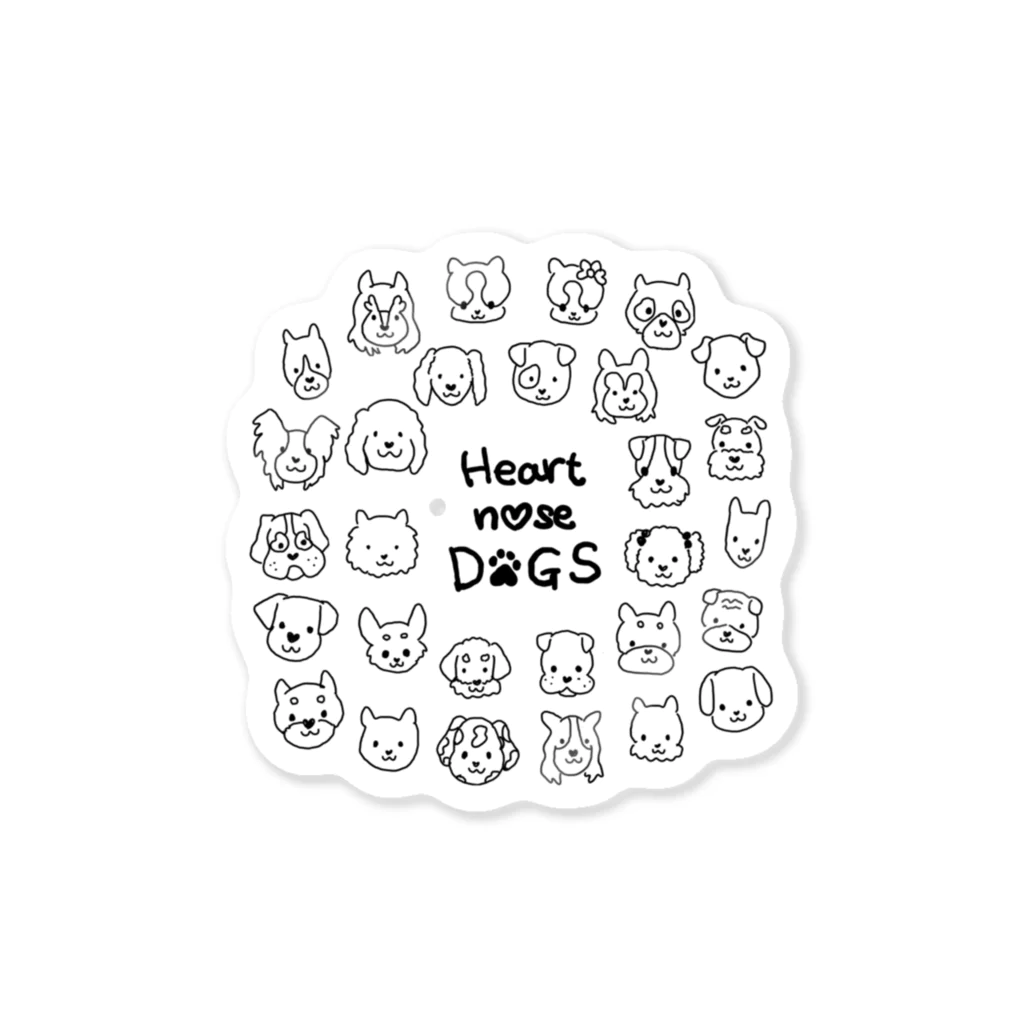 Heart nose DOGSのHeart nose DOGS（丸型） Sticker