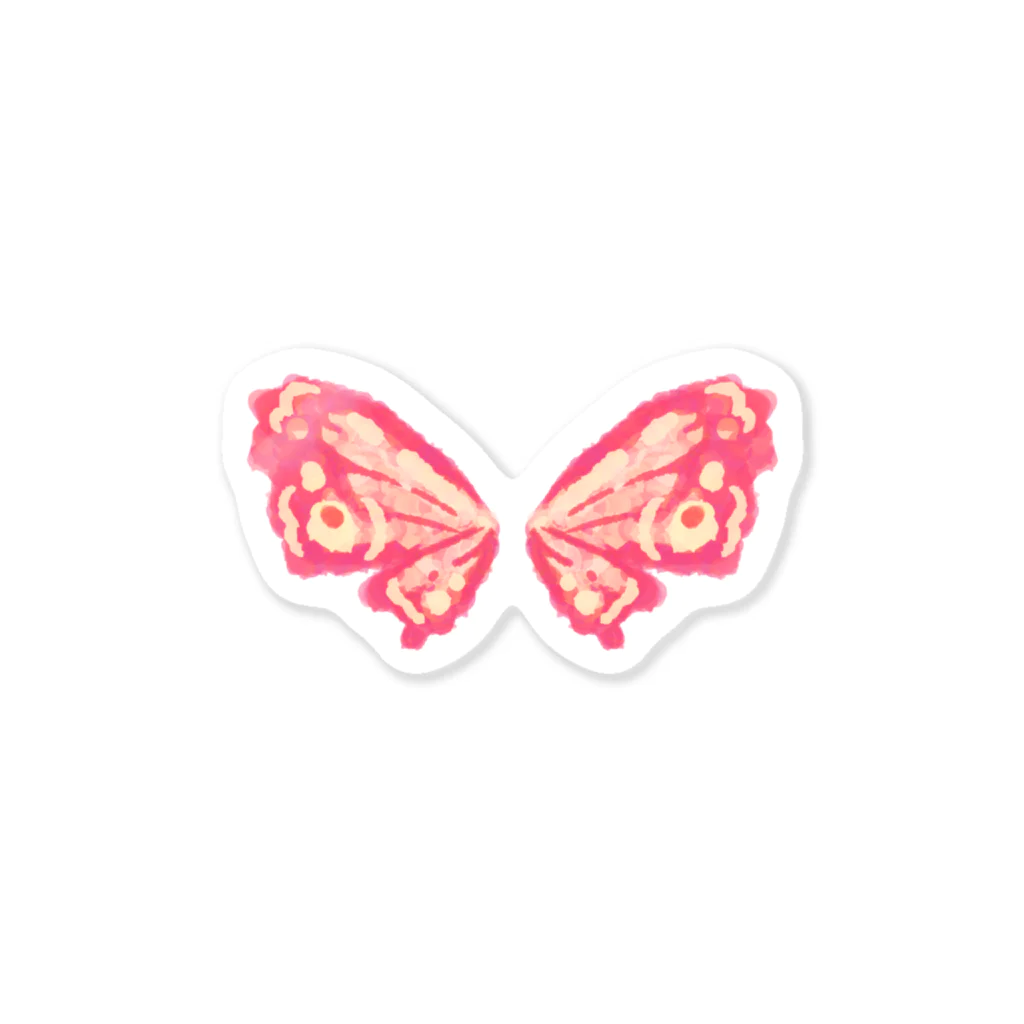 せきね まりのの蝶々の羽(ピンク) ステッカー