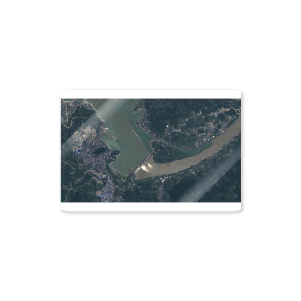未来明察の三峡ダム放水の図 ステッカー