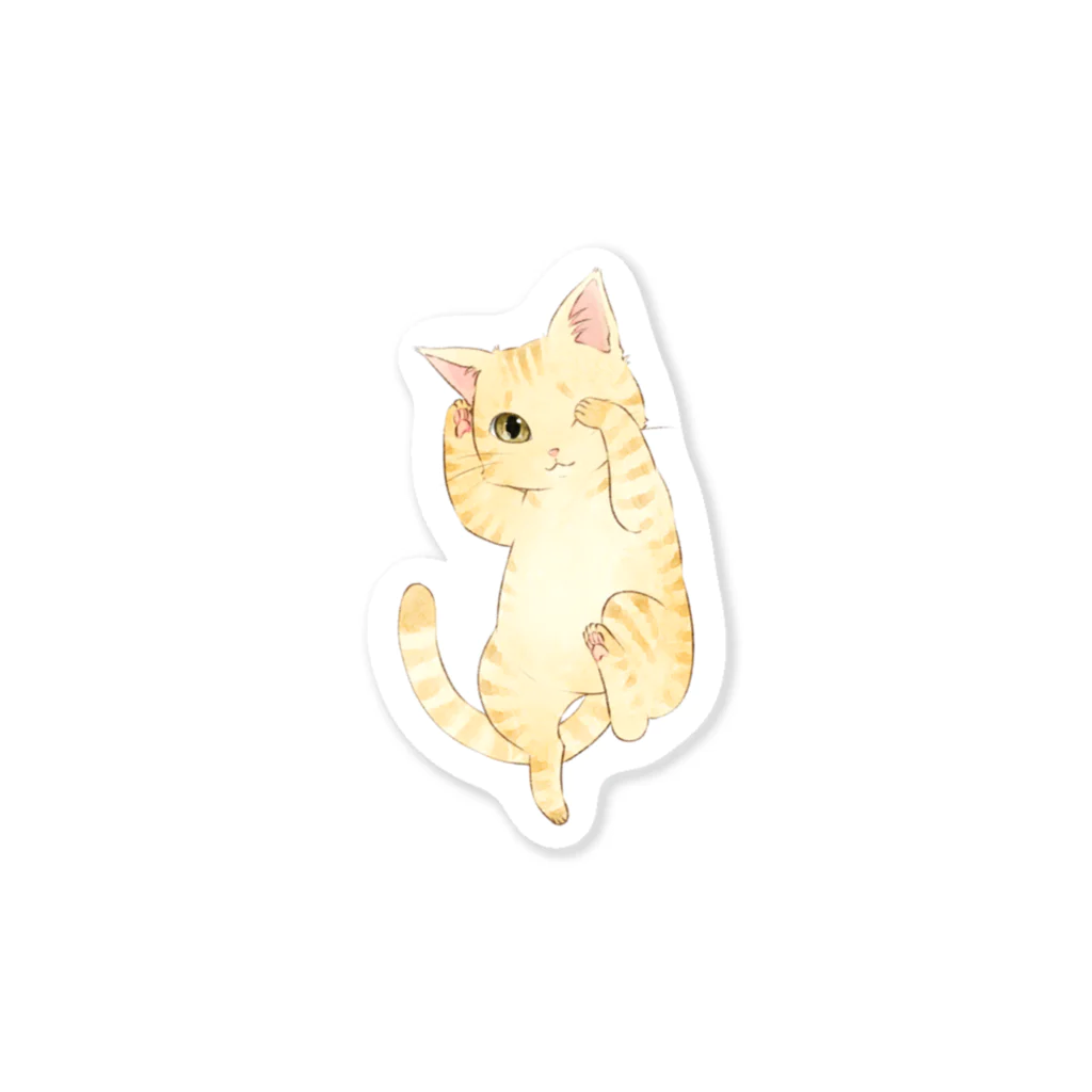 みらくるだっしゅ by HarikoChokanのヘソ天にゃんこ Sticker