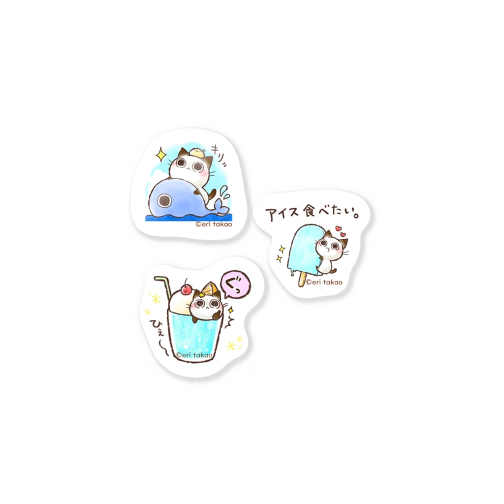 ちょこさん 夏ステッカーセット タカオエリ イラストレーター Eri Hoccori のステッカー通販 Suzuri スズリ