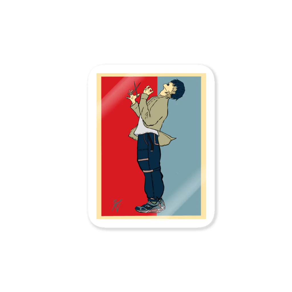 TK　stickersの【限定2つ】美容師 男の子  ステッカー