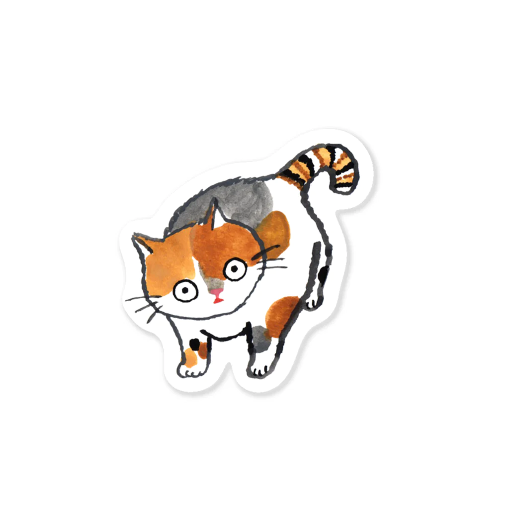 マイマイタケのきょとんキャット Sticker