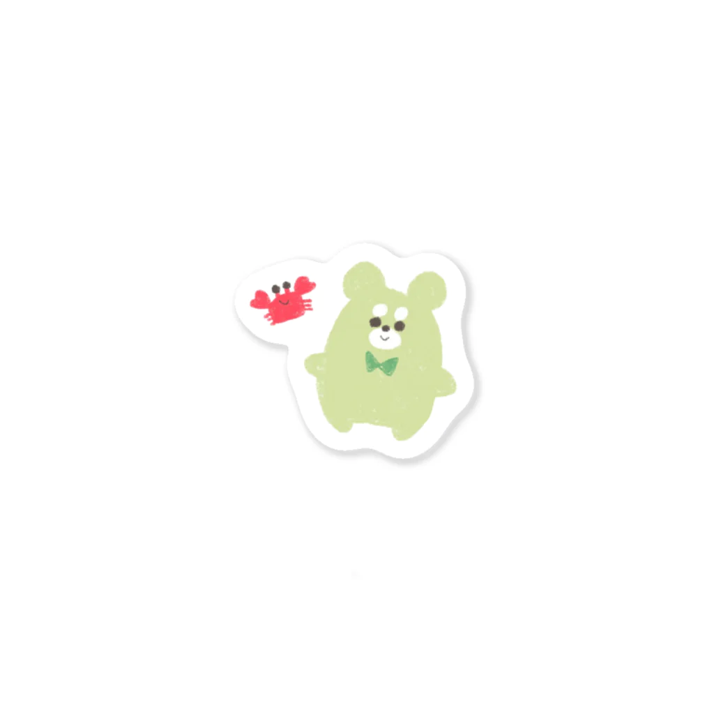 よもぎのくままろくんとカニ Sticker